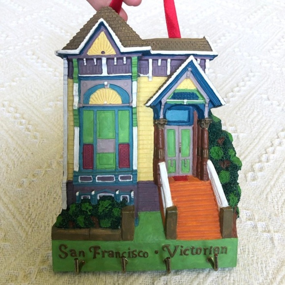 Vintage 3D San‎ Francisco Victorian House Key Holder 8x5.75 Housewarming Gift